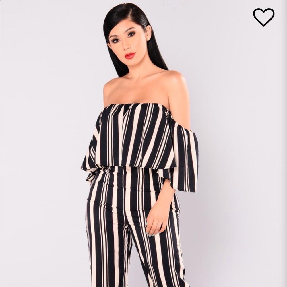 Fashion Nova Striped Jumpsuit